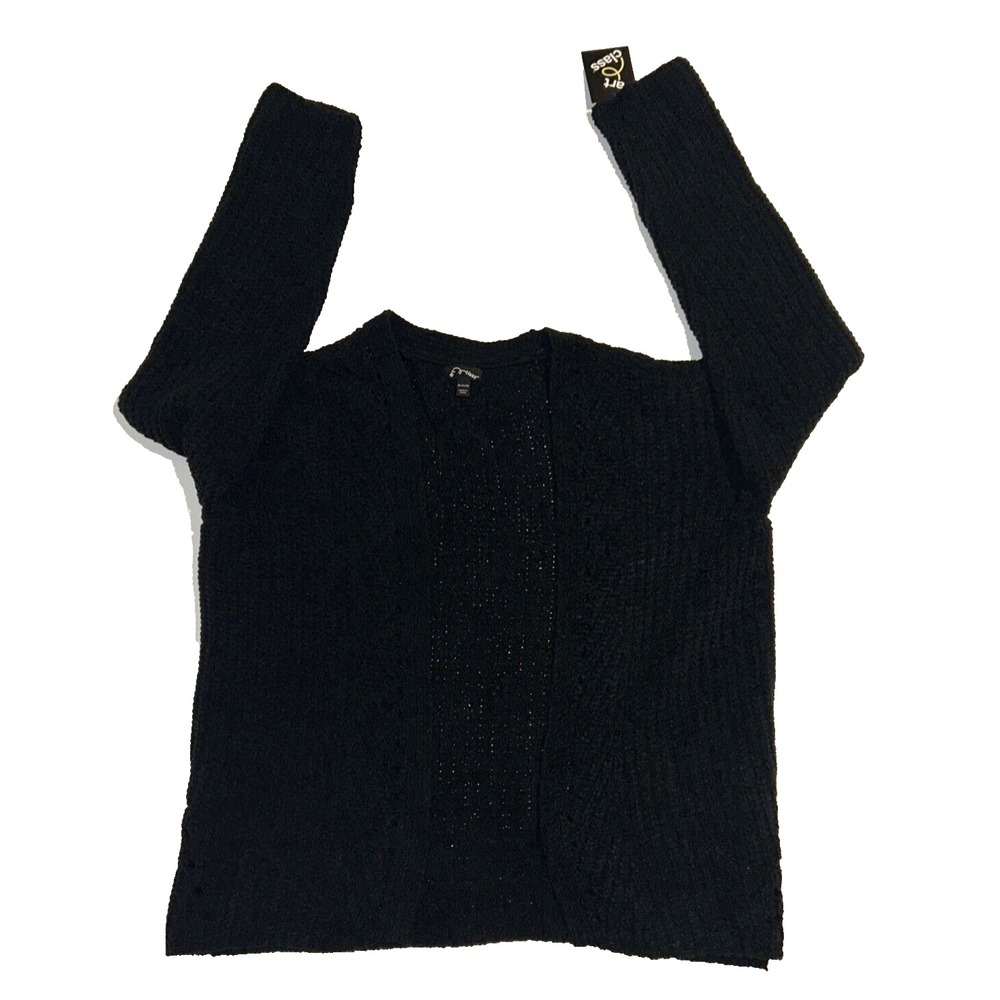 Art Class‎ Girl Long Sleeve Side Tie Rayon T-Shirt Black Size XL (14/16) NEW